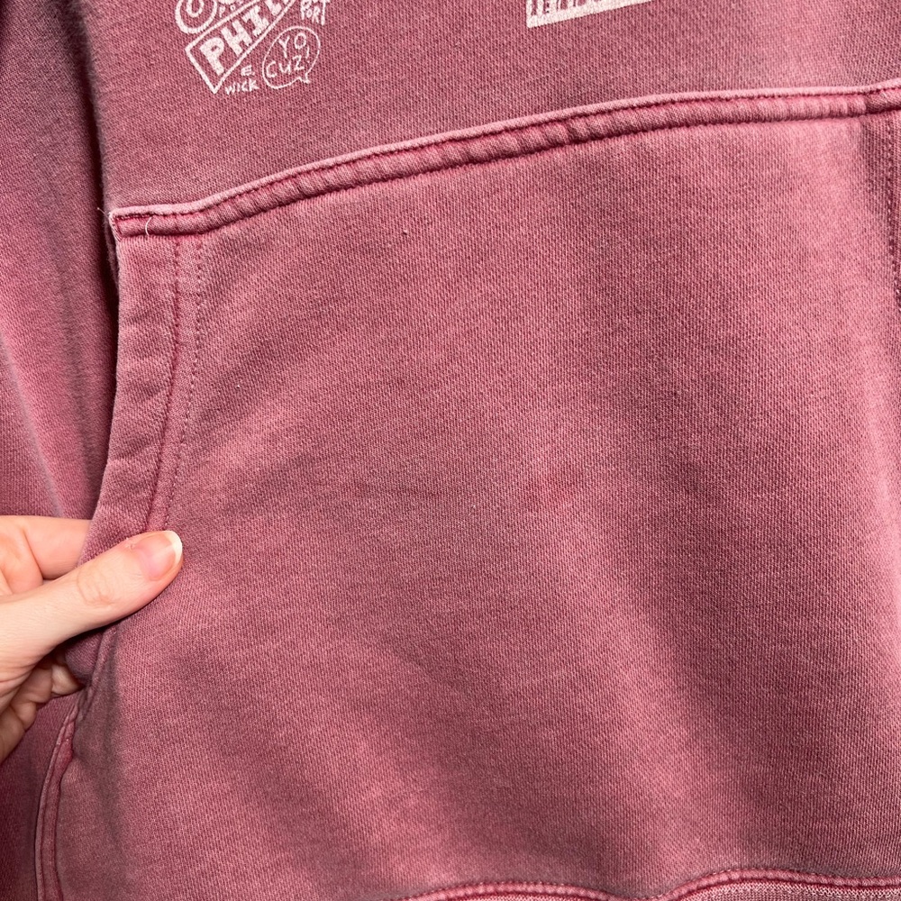 Pullover Hoodie Sweatshirt - Dusty Rose with Graphic - Picture 3 of 5